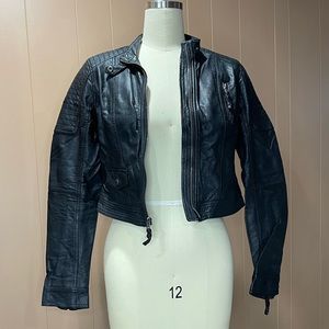 Abercrombie & Fitch Faux Cropped Leather Jacket